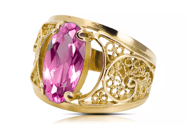 Ring Vintage Schmuck Amethyst 14 Karat Gelbgold vrc057y